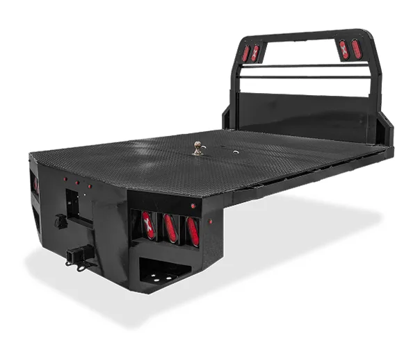 Installed truck flatbed Truck flatbed installed on a work truck at Oregon Trailers in Coburg, Oregon